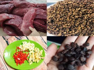 Nguyên liệu làm thịt trâu gác bếp